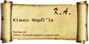 Klausz Angéla névjegykártya